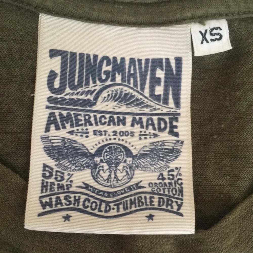$48 Jungmaven Lorel Tee Olive Green Crewneck Women's XS Organic Cotton Hemp - Picture 4 of 5